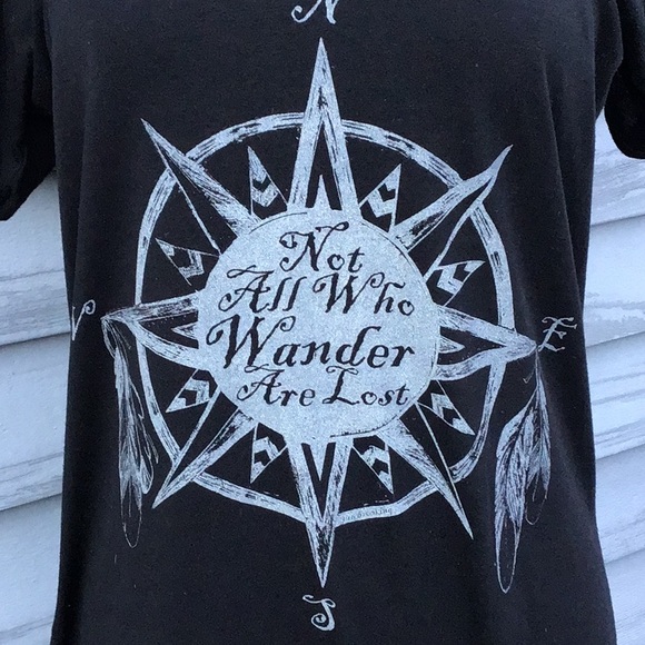 Jawbreaking Black Compass “Not all who wander are lost” Graphic Tee Small - Picture 2 of 5